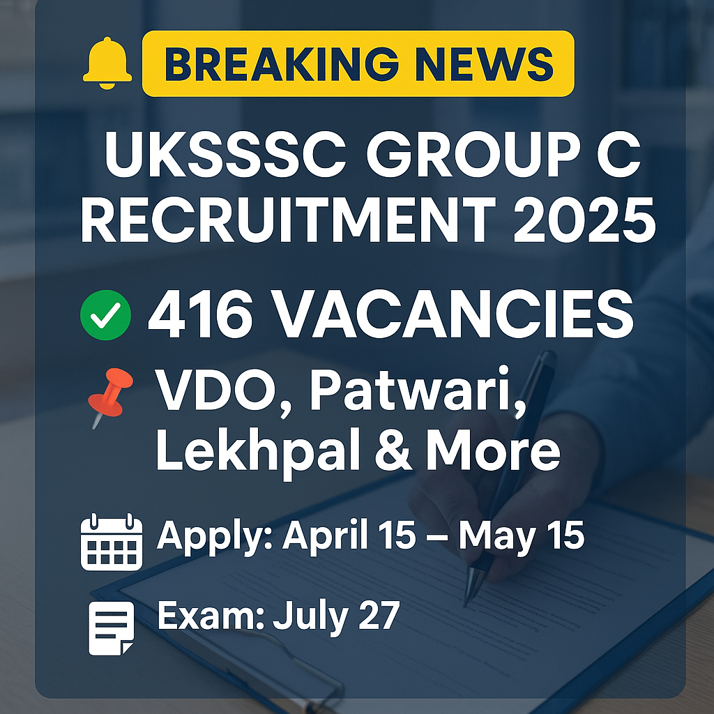 UKSSSC Group C Recruitment 2025
