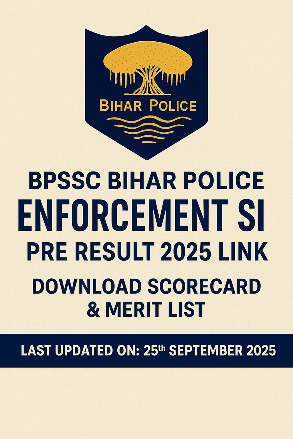 BPSSC Bihar Police Enforcement SI Pre Result 2025